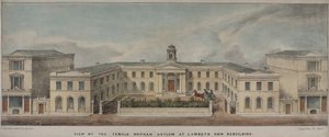 Lambeth Asylum for Girls, grundat 1758, ca 1840 (färg litho) av Charles Ingrey
