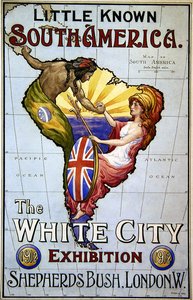 Affisch för utställningen Little Known South America - The White City av Charles J. Hay