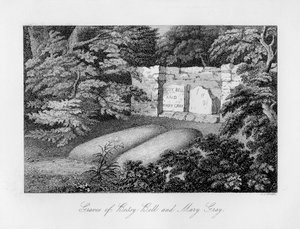 Grav av Bessy Bell och Mary Gray, nära Perth, 1840.