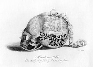 Memento-Mori klocka presenterad av Mary Queen of Scots till Mary Seaton, 1500-talet, 1840.