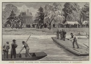 Meteturnering på Orleans House, Twickenham, dubbelhandsflugkastning av proffs av Charles J. Staniland
