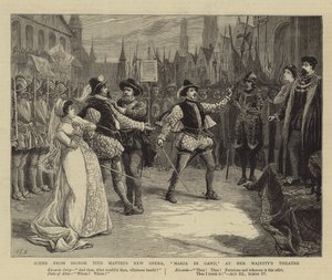 Scen från Signor Tito Matteis nya opera, Maria Di Gand, på Her Majesty