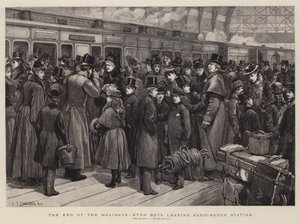 The End of the Holidays, Eton Boys lämnar Paddington Station