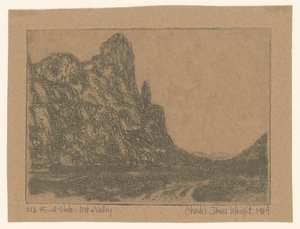 Landskap med brant sten av Charles James Wright (signed by artist)