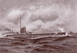 En ubåt på ytan (litho)