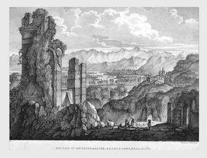 Korsningen mellan Rhone och Saone, romerska ruiner nära Lyon, c1835.