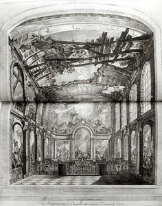Utsmyckning av kapellet på Hospice des Enfants Trouves i Paris, graverad av Etienne Fessard (1714-77) c.1750 av Charles Joseph Natoire