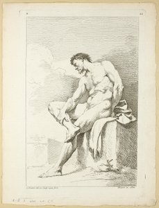 Figur, från Andra boken av figurer av akademier graverad delvis av professorerna i Royal Academy av Charles Joseph Natoire