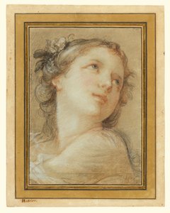 Huvudet på en bacchante av Charles Joseph Natoire