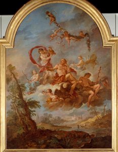 Jupiter serveras av Hebe Hebe, dotter till Jupiter tjänar sin far under en fest. Målning av Charles Joseph Natoire (Charles-Joseph Natoire av Charles Joseph Natoire