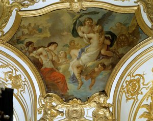 Psyket hänfört i himlen av Love Takmålning av Charles Joseph Natoire (Charles-Joseph Natoire