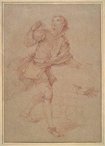 Studie av en ung man, studie för gobeläng, Sancho av Charles Joseph Natoire