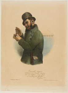 Den avskyvärda lönnmördaren överväger sitt hemska överfall... av Charles Joseph Traviès