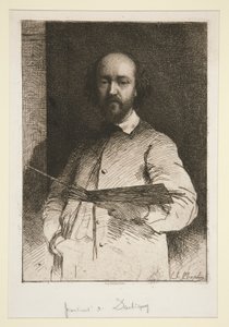 Porträtt av Daubigny av Charles Joshua Chaplin