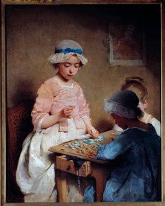 Lotteridelen Målning av Charles Chaplin (1825-1891) 1865 Sön. 1,16x0,97 m Rouen, Musee des Beaux Arts