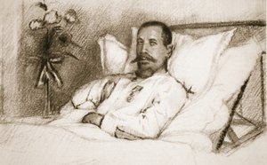 En ledare vars sårade Sir Ian Hamilton har kallat en katastrof: General Gouraud, på sjukhus i Paris, från The Illustrated War News, 1915 litho
