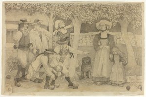 Petanque-spelare i Bretagne