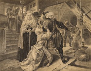 Arrestering av Alice Lisle för att ha skyddat flyktingar från slaget vid Sedgemoor, 1685, 1886 av Charles Lawrie