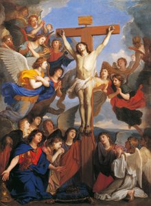 Krucifix med änglar, cirka 1660, av Charles Le Brun (1619-1690) av Charles Le Brun