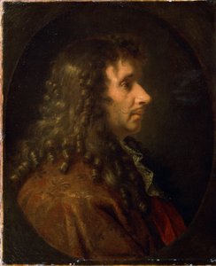 Moliere (Profilporträtt av Jean-Baptiste Poquelin (1622-1673). Målning, cirka 1660. av Charles Le Brun