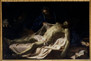 Den döde Kristus på Jungfru Pietas knän. Målning av Charles Lebrun av Charles Le Brun