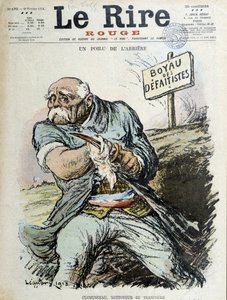 En hårig bakdel: Clemenceau, Trench cleaner. Omslag "" The Laughter"" från 1918-02-16 av Charles Leandre