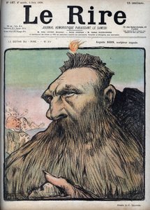 Auguste Rodin (1840-1917) skulptör Augustus - Tecknad av Charles Leandre (1862-1934) i "" Le Rire"" den 4 juni av Charles Leandre