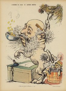 Karikatyr av den franske journalisten Arthur Meyer. Illustration för Le Rire