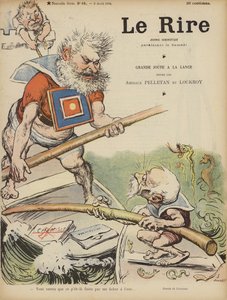 Karikatyr av de franska politikerna Camille Pelletan och Edouard Lockroy. Illustration för Le Rire