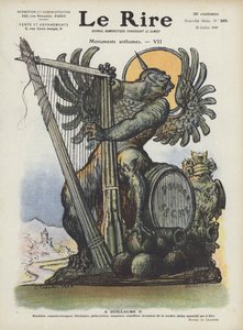 Karikatyr av Kaiser Wilhelm II av Tyskland. Illustration för Le Rire
