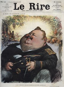 Charles I, kung av Portugal (1863-1908) - Carlos I, kung av Portugal och Algarves - Karikatyr av Charles Leandre (1862-1934) i "The Rire"" den 8 november