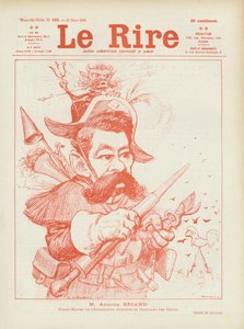 Den franske politikern Aristide Briand. Illustration för Le Rire