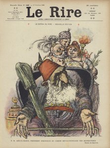 Hans Majestät Abdul Hamid, hedersordförande för Ungturkarnas revolutionära kommitté. Illustration för Le Rire