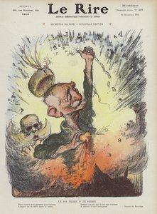 Kung Peter I av Serbien. Illustration för Le Rire