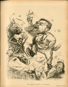 Le Lire, satirisk i svartvitt av Charles Leandre