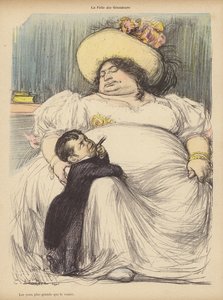 Megalomania, eller hans ögon var större än hans mage (färg litho) av Charles Leandre