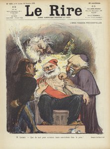 Frankrikes president Loubet tatueras. Illustration för Le Rire