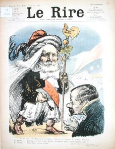 Mottagande av president Emile Loubet (1838-1929) av Algeriets generalguvernör, A.J.P. Revoil, karikatyr från 