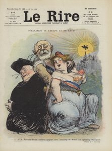 Separation av kyrka och stat. Illustration för Le Rire