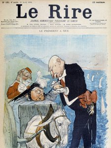 Victoria och Félix Faure i Nice - av Léandre, i "" Le Rire"" från 1898-04-23 av Charles Leandre