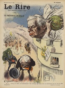 Besök av Frankrikes president Loubet i Italien. Illustration för Le Rire