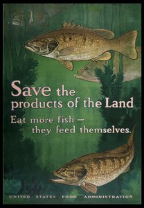 Rädda landets produkter, ät mer fisk, 1914-18