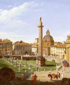 Utsikt över Trajanus forum, Rom, 1821