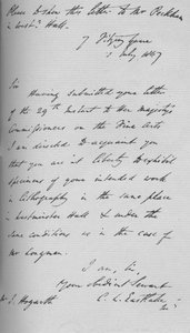 Ett brev från Charles Lock Eastlake, 1847 1904