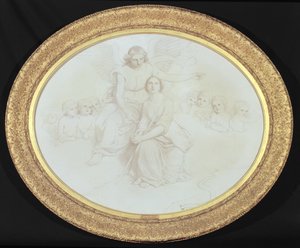 En scen som illustrerar raderna 979-995 från Comus av John Milton (1608-74) (olja och penna på duk) av Charles Lock Eastlake