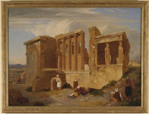 Erechtheum, Aten, med figurer i förgrunden av Charles Lock Eastlake