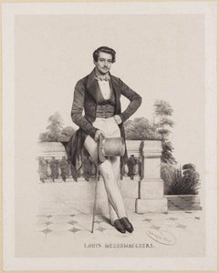 Porträtt av kompositören Louis Messemaeckers 1809-1889, 1837. av Charles Louis Baugniet