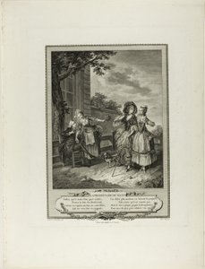 Morgonpromenad, från Monument du Costume Physique et Moral de la fin du Dix-huitième siècle av Charles Louis Lingée