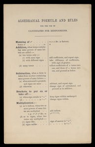 Algebraiska formler och regler för användning av kandidater för svar, Oxford University Press av Charles Lutwidge Dodgson