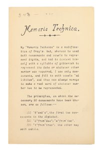 Memoria Technica, Oxford av Charles Lutwidge Dodgson
